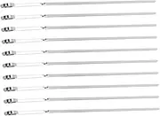 PHENOFICE 10Pcs Flat Stainless Steel Skewers for Barbecue Durable Reusable BBQ Tools Barbecue Needles for Grilling Easy to Clean Comfortable Grip for Outdoor Picnics and Camping