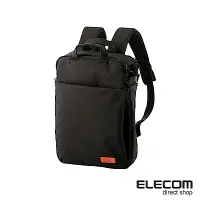 在飛比找Yahoo奇摩購物中心優惠-ELECOM 帆布3WAY薄型後背包OF01-黑
