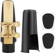 Alto Saxophone Mouthpiece Kit with Gold Metal Ligature, One Strength 2.5 Reed, Cushions and Plastic Cap