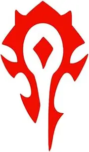 Horde [Pick Color] Wow Vinyl Transfer Sticker Decal for Laptop/Car/Truck/Window/Bumper (4in x 2.4in, Red)