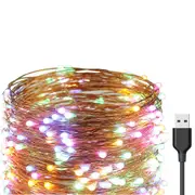 20m LED String Lights USB Powered 200 LEDs Copper Wire String Lights-Multicolour