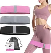 3 Levels Booty Bands Set, Fabric Resistance Workout Bands Resistance Loop Exercise Bands for Legs Butt at Home Fitness, Yoga, Pilates