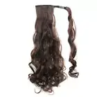 20 Inches Long Wavy Wrap Around Clips In Ponytail Extension Hair Blonde Ponytail