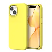 ZUSLAB for Apple iPhone 15 Plus Case Liquid Silicone Anti-Scratch Gel Rubber Shockproof Protective Cover with Soft Microfiber Lining (2023) - Yellow