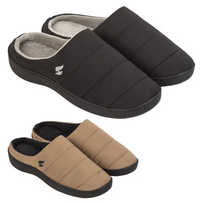 Mens Slip On Slippers | Heat Holders | Anti-Slip Warm Fleece Mule Slippers