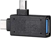 OTG Adapter Type-C Micro USB to USB3.0 Cable Adapter OTG C Ector Type-C Micro USB Male to USB3.0 Female OTG Adapter Black One Size