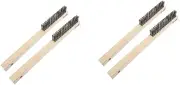Cabilock 2sets Outdoor Grill Brush Pizza Brush Scrub Grill Cleaner Wire for Drill Pizza Oven Accessories Heat Resistant Wood Handle 2pcs*2