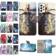 Leather Dog Cat Butterfly Wallet Phone Case For Samsung A12 A22 A32 A52 A04S