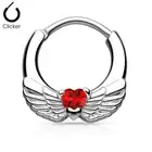 Piercing Septum Angel Wings 1,6 MM Heart Red