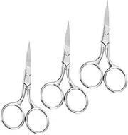 Ipetboom 3Pcs Stainless Steel Eyebrow Scissors Small Portable Facial Hair Scissors for Precision Grooming for Eyebrows and Facial Hair Trimming