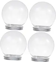 4PCS Clear Plastic Water Globe Craft Kit Empty Snow Globes for Creative Projects Fun Hands Activity for Family and Friends for Holiday Decorations