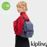 『猴子包』KIPLING 立體老花掀蓋拉鍊後背包-CITY ZIP MINI