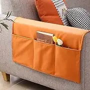 Sofa Armrest Organizer,Armrest Organizer for Recliner Armchair Caddy Remote Control Holder for Couch Sofa Arm Chair Caddie with Pocket Storage(Orange,70x110CM)