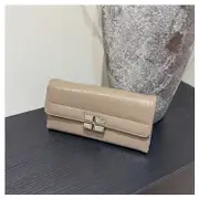 Beige Elegant Women's Rfid Blocking Long Wallet Pu Leather Clutch Purse With Clasp Wallets