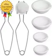 8 Pcs Crucibles for Melting Metal Kit, 4 Ceramic Quartz Crucibles and 2 Upgraded