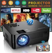 ROCONIA 5G WiFi Bluetooth 1080P Projector-9000LM Full HD Movie 300" Display