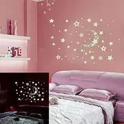 Night Starry Sky Moon Stars DIY Glow in The Dark Luminous Stickers Kids Room Wall Decor Decals for Kids Baby's Bedroom Living Room