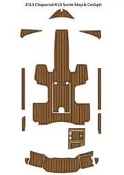 2013 Chaparral 19 H20 Swim Step Cockpit Boat EVA Faux Foam Teak Deck Floor Pad