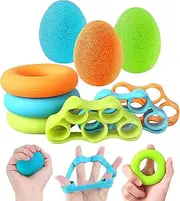 Hand Strengthening Devices, 9pcs Grip Strength Trainer Kit, Hand Grip Strengthener, Finger Exerciser, Multiple Resistanc Levels Kit, 3 Types, for Rehabilitation and Strengthening