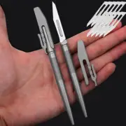 EDC Titanium Utility Knife Scalpel Blade Paper Cutter w Sheath Outdoor Tool