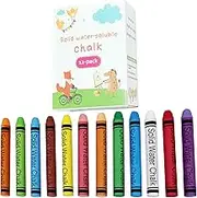 VOVCIG Upgrade Water-soluble Dustless Chalk,Non-toxic Dust-free Chalk,Color Dust-free Chalk That Can Be Cleaned with a Damp Cloth(12Pcs