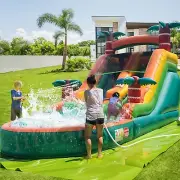 6.4M Commercial Large PVC Inflatable Bounce House Tropical Water Slide + Blower