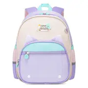 Cat Design Toddler Backpack - Mini Travel Bag for Kids, Ideal for Travel or School - Purple