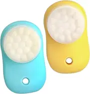 Outanaya 2pcs Face Brush Double Sided Face Scrubber for Gentle Cleansing and Exfoliation Portable Design for Women Includes Lemon and Brushes
