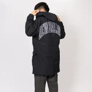 【NEW BALANCE】外套 Athletics Jackets 黑 男女款 長版 寬鬆 防潑水 連帽 NB 紐巴倫(UJ31550BK)