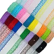 20 Rolls 200 Yards Mixed Color Floral Pattern Fabric Lace Ribbon
