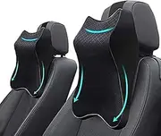 THMINS 2 Pack Car Seat Neck Pillows,Car Headrest Pillow,Car Neck Support,Memory Foam, Soft, Breathable, For Neck Pain Relieve & Cervical Support…