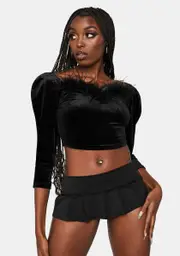 Slay Queen Marabou Feather Crop Top