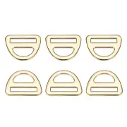 0.98" Adjuster Triangle with Bar Swivel Clip D Dee Ring Buckle, 6Pcs Gold Tone