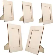 5pcs Unfinished Wood Frames: Wooden DIY Craft Photo Frames Kids Blank Picture Frames for DIY Projects Home Decor