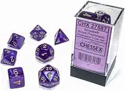 Chessex Polyhedral 7-Die Set - Borealis Royal Purple/Gold with Luminary 27587