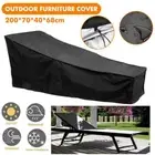 Outdoor Furniture Bed Chair Cover Heavy Duty Sun Lounge Covers Waterproof Black