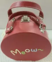 MEOW travel food/water dishes in cute red case, folding, 2 stainless bowls