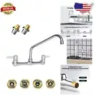 Durable Wall Mount Kitchen Faucet with 10" Swivel Spout - Polished Chrome Finish