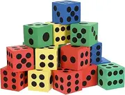 SOPOTUTU 20pcs Colorful Eva Dice for Educational Fun and Party Games Soft and Lightweight Pastime for Home School and Outdoor Activities Random Color