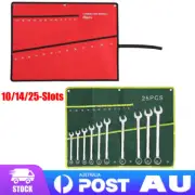 25 Pockets Canvas Spanner Wrench Tool Roll Up Storage Bag Organizer Pouch Case