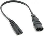 CY IEC 60320 C8 Plug to C7 Receptacle Male to Female Extension Power Supply Main Adapter Cable 30cm