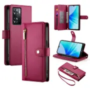 Nine Card-slot Zipper Wallet Bag Leather Phone Case, For OPPO A57 4G / A77 4G / A57s 4G / A77s 4G, For OPPO A54 / A54s / A55 5G / A16s / A53s