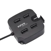 在飛比找PChome24h購物優惠-KINYO USB2.0x4集線器+手機支架HUB27