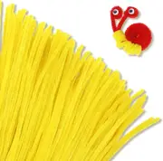 100 Pieces Pipe Cleaners Chenille Stem, Yellow Pipe Cleaners Craft, Fuzzy Sticks