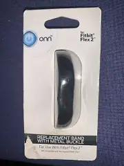 ONN Fitbit Flex 2 Replacement Band with Metal Buckle BLK