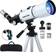 [PISEZ] Telescope for Adults & Beginner,70mm Aperture 400mm AZ Mount Astronomical Refracting Telescope for Kids Beginners- Travel Telescope with Carry Bag, Phone Adapter