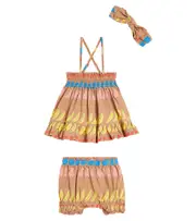 [Jellymallow] Jellymallow Baby Fruit cotton dress, bloomers, and headband set M 18-24 multicoloured