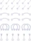 Body Piercing Retainers BioFlex Ear Cartilage Rook Daith Nose Septum Lip Labret