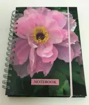 Baker&Taylor Spiral Lined Notebook W/ PinkFloral Design Cover And Elastic String