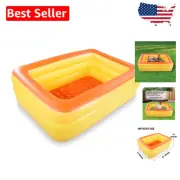 Durable Inflatable Orange Pool 83” x 57” x 26” - Perfect for Kids and Adults